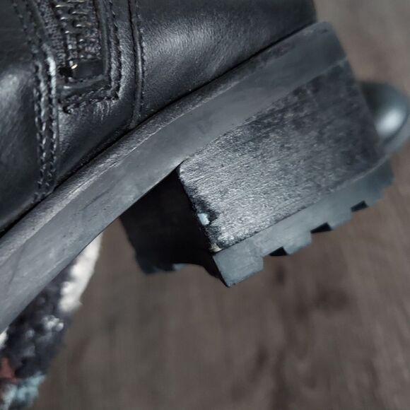 Michael Kors Jet Set 6 Gretchen Black Leather Ankle Boots 7.5 - Picture 11 of 11